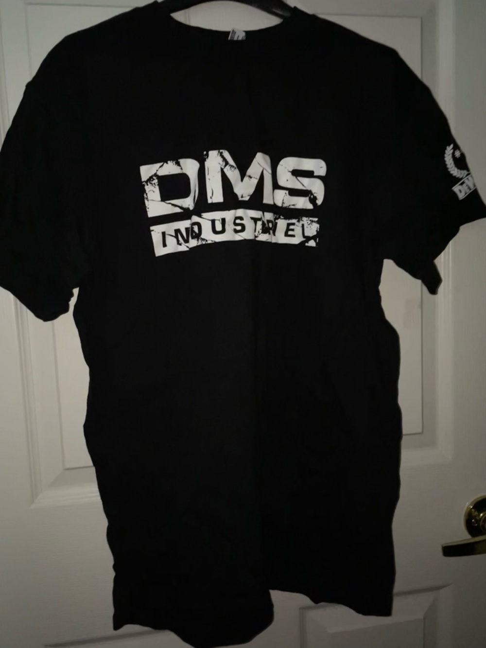 Alstyle Black T-Shirt with White DMS INDUSTRY Logo